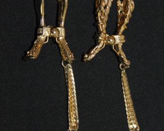 Vintage Brass hands glove and scarf clip holder with chain