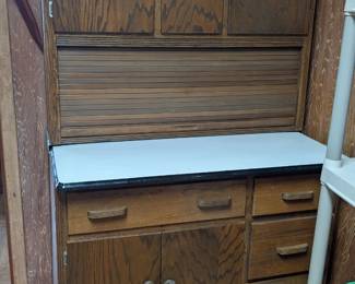 Antique Hoosier Baker's cabinet complete!