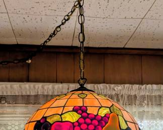 Gorgeous glass hanging swag light with fruit
