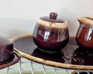 Vintage McCoy butter dish and platter