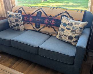 Decent sofa and Pendleton wool blanket