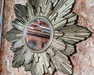 Large chalkware starburst mirror