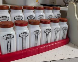 Complete set of Griffiths spice jars with rack!