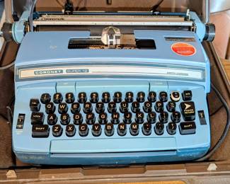 Vintage Smith Corona blue electric typewriter