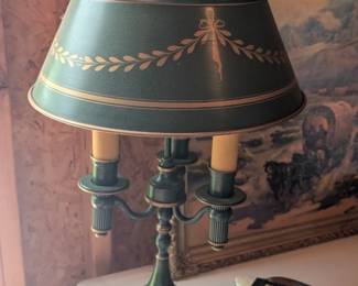 Vintage French empire candelabra tole lamp