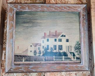 Vintage folk art print titled House in Salem