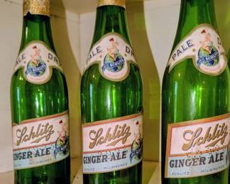 Very rare! Schlitz Ginger ale bottles with original label. Prohibition era.