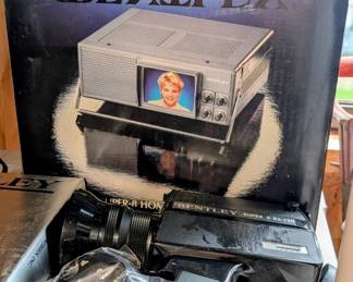 Bentley portable 5-in black and white television and super 8 home movie projector