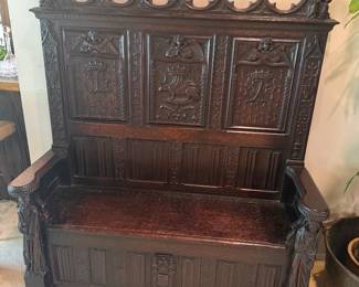 16th Century French Gothic Hall Bench