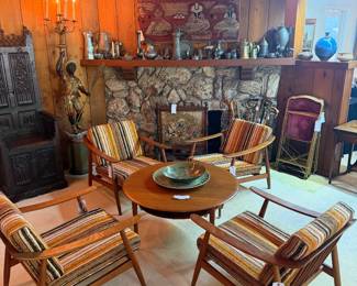 5 teak lounge chairs - Grete Jalk for France and Son