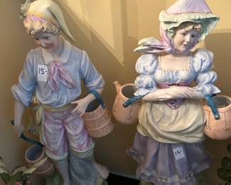 #95 pair of lady and man statutes, Colbert brand 18 inches tall $30.00