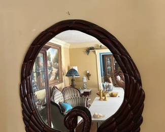 #22 Wood swain carve mirror 34x40 $175.00