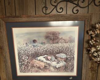 #54 Haynes artist of girl sleeping in cotton patch 35x30 $75.00