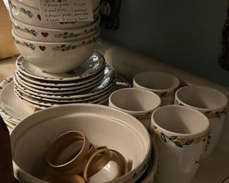 #115 Thompson Pottery 'Birdhouse' 24 pieces $65.00