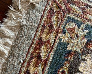 #7 machine rug blue cream 64x94 $100.00