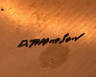 #194 25x21 copper art work of elephants signed Dennis Thomson original $40.00