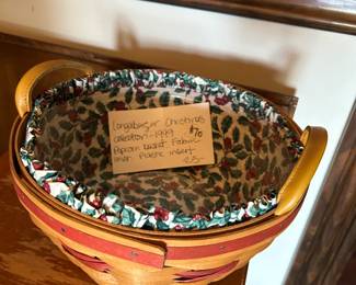 #70 Longaberger Christmas collection 1999 Popcorn basket fabric liner $25.00