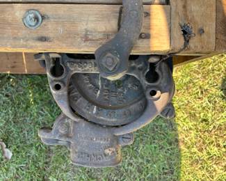 #238 corn sheller box by black hawk 34x23x16 $75.00