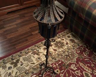 #52 iron candle holder with lift top 31 tall $36.00