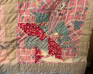 #139 89x57 scrapie quilt of star $50.00