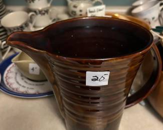 #108 Sakura brown tortoise shell pitcher 7.5" tall $20.00