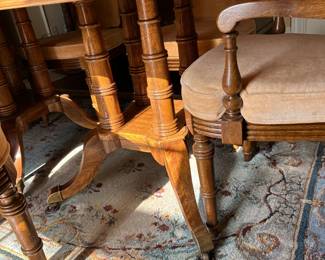 #1 American furniture co on wheels 72-x42x29 dining room table with 6 chairs $175.00