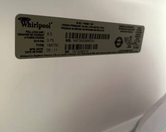 #180 18 cu Whirlpool frig white $120.00