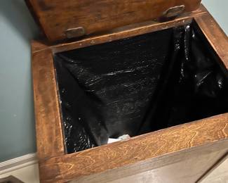 #164 trash bin hand made with lid 18x14x30 $30.00