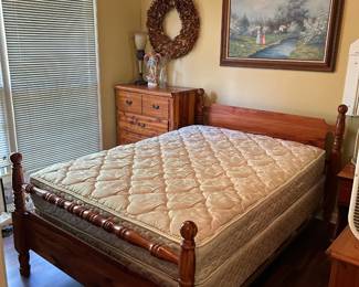 #30 full size cedar bed frame with mattress set $100.00