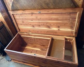 #198 cedar chest with tray 45x15x15 as is finish $45.00