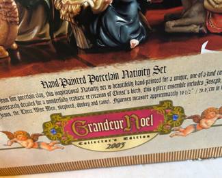 #195 Grandeur Noel 2003 nativity set in box $25.00