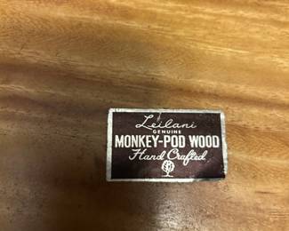 #111 wooden bowl Leilani Monkey pod wood from Philippines $20.00