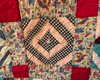 #143 71x82 scrappie Dimond pattern quilt $75.00
