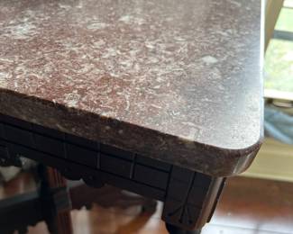 #8 pink marble top eastlake table 28x20x29 $120.00