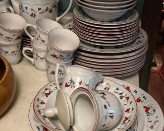 #100 Farberware White Christmas China 48 pieces $120.00