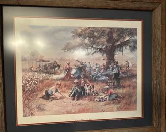 #55 Haynes artist of kid playing in cotton patch 35x30 $75.00