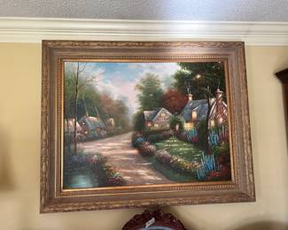 #16 painting by K. Costner of village road 58x45 $120.00