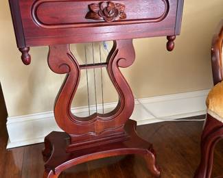 #11 pair of rose front pedistal tables with 1 drawer 18x14x27 $200.00