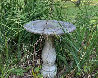 #241 concrete bird bath 30 inch tall $65.00