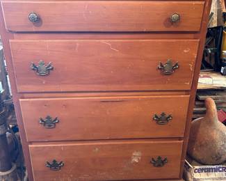 #218 tool shed chest of maple drawers 30x17x42 4 drawers $40.00