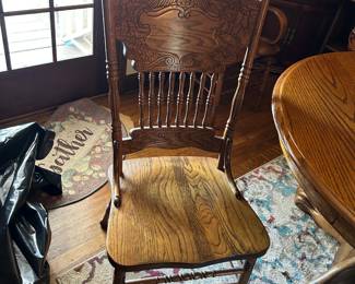 #24 round pedistal table with claw feet 48x29 4 chairs $130.00