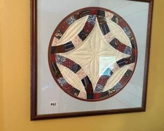 #62 hand quilted wedding ring frames 21 x21 $40.00