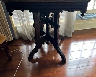 #8 pink marble top eastlake table 28x20x29 $120.00