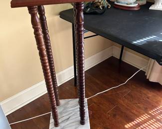 #20 fern stand marble top with wood base 11x40 $65.00