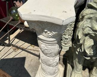 #175 rosin fern stand painted white 11sq x33 $40.00