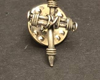 Nail Cross Lapel Pin