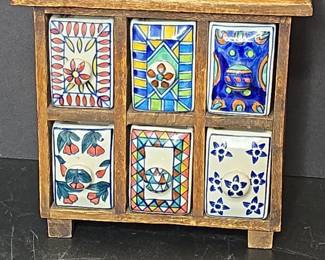 HandPainted Ceramic Drawer Spice Cabinet