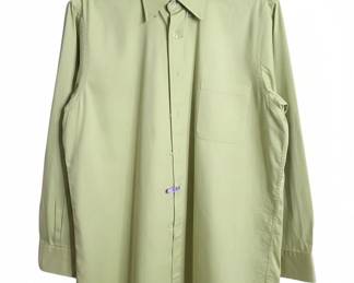 Van Heusen Mens Long Sleeve Pinpoint Oxford Dress Shirt Light Lime Green
