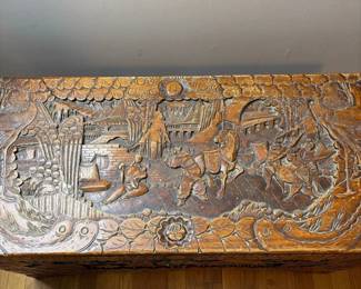 Antique Chinese HandCarved Camphor Wood Hope Chest