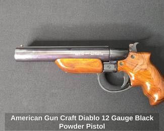 American Gun Craft Diablo 12 Gauge Black Powder Pistol